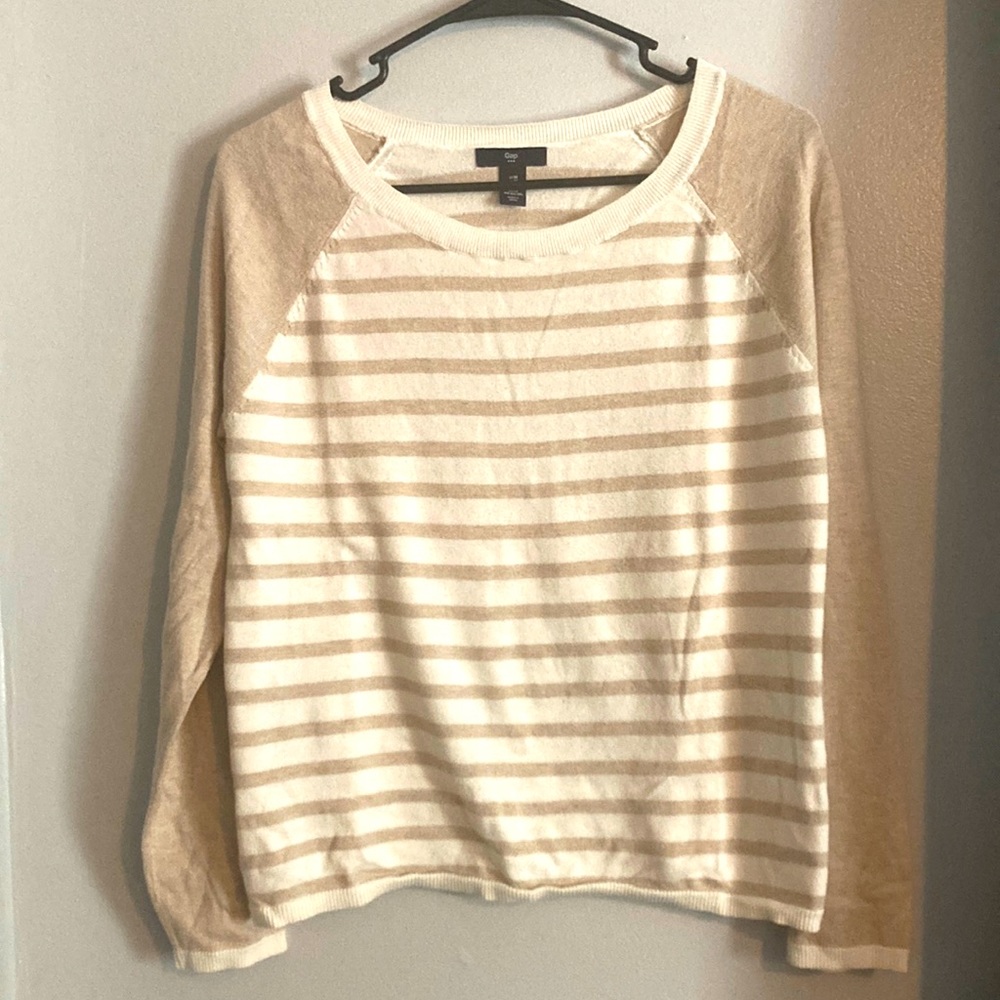 Gap tan striped sweater